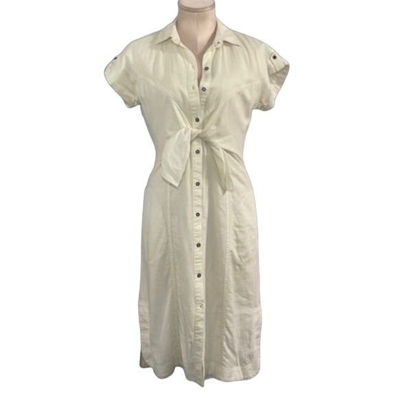 Maeve -Anthropologie Elspeth linen white dress. Size 0. So flattering - Picture 12 of 16